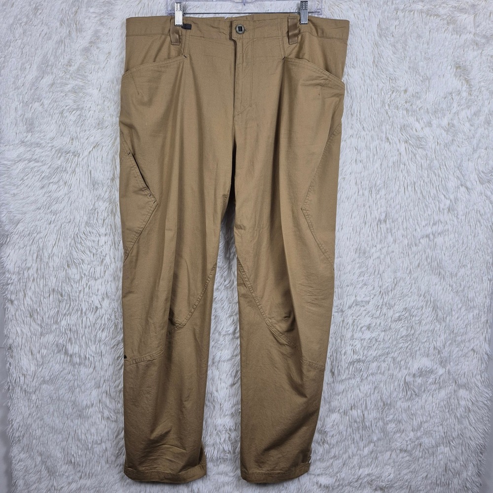 Patagonia Mens 38 Worn Wear Venga Rock Pants‎ Organic Cotton Stretch Tan Khaki